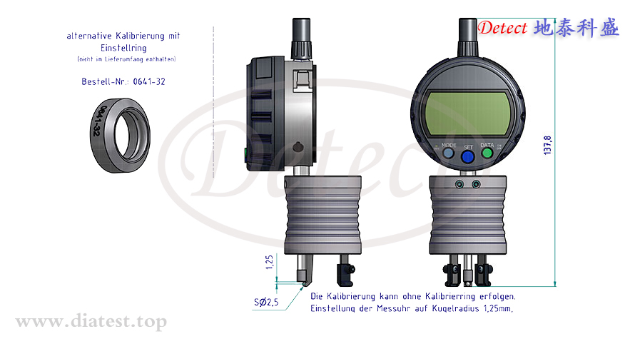 德国KROEPLIN数显式气雾罐专用瓶口深度测量卡规AE210(图2)