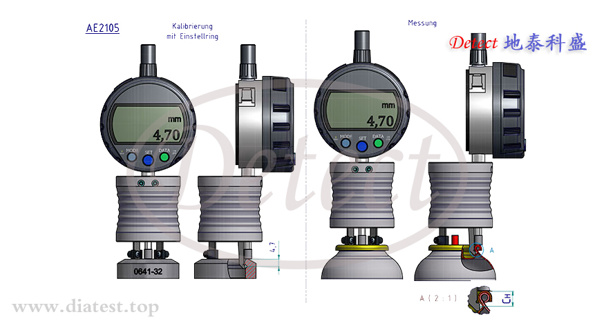 德国KROEPLIN数显式气雾罐专用瓶口深度测量卡规AE210(图3)