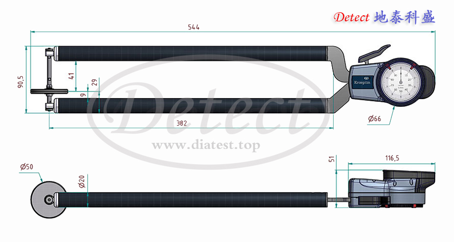 德国KROEPLIN指针式厚度测量卡规D8100T(图2)