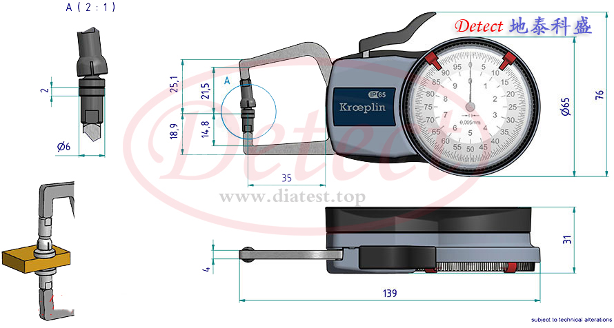 指针式厚度测量卡规D110T(图2)
