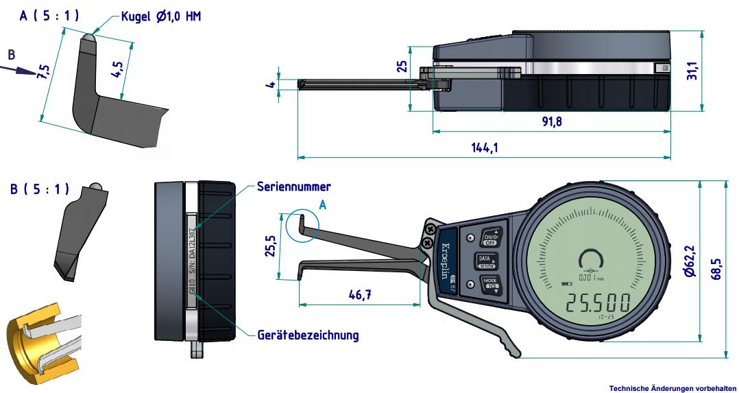 KROEPLIN无线蓝牙传输数显内卡规G010(图2)